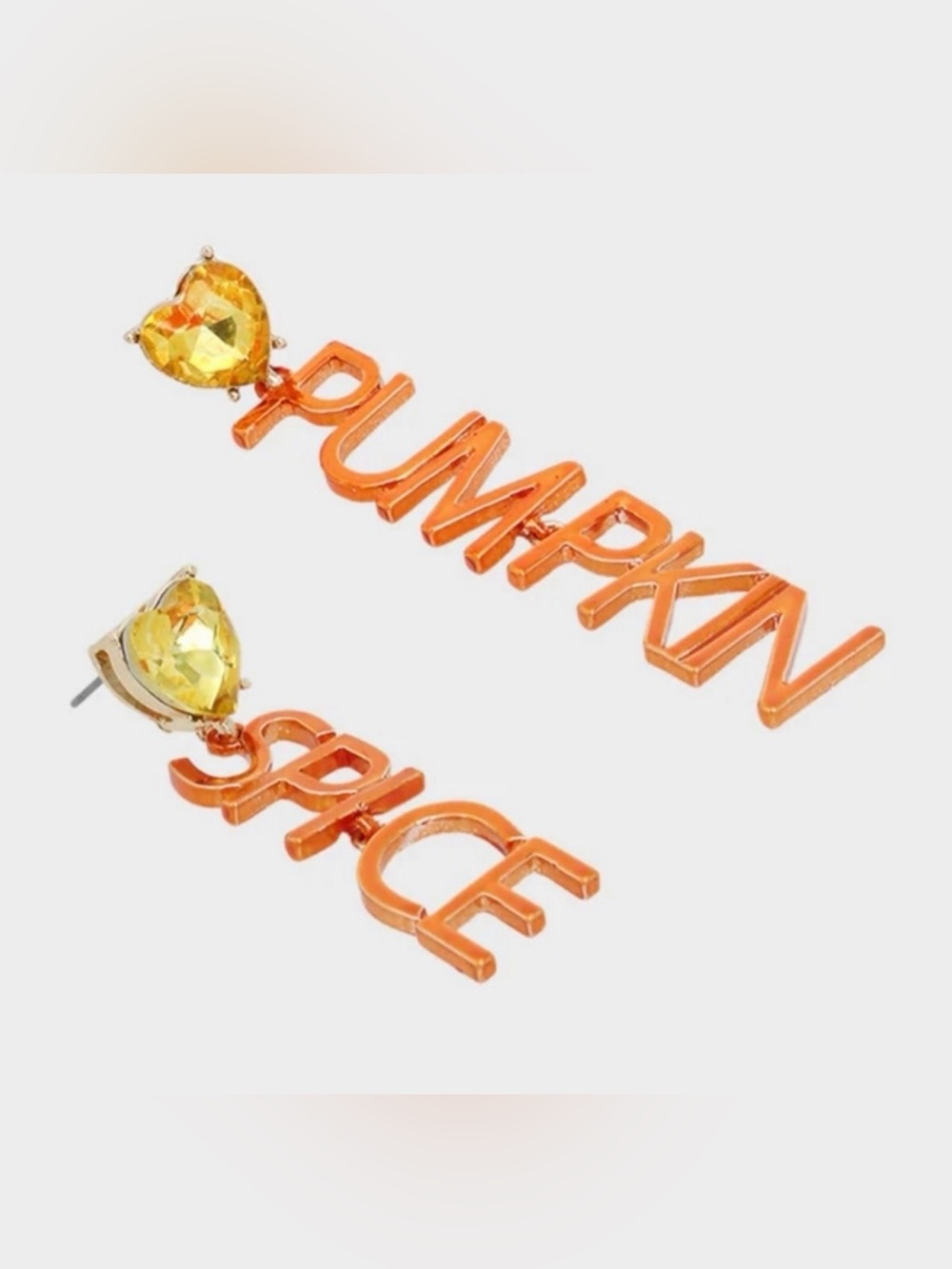 Betsey Johnson Pumpkin Spice Mismatched Drop Earrings NWT